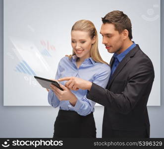 bright picture of man and woman with tablet pc