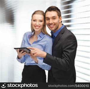 bright picture of man and woman with tablet pc
