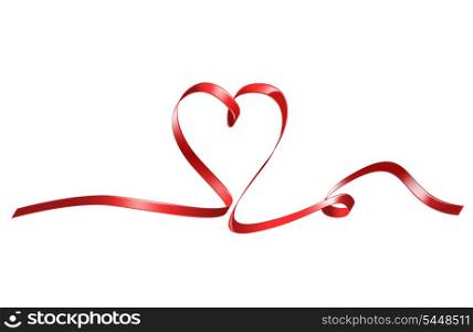 bright picture of red heart shaped ribbon