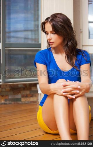 bright picture of sad and lonely woman
