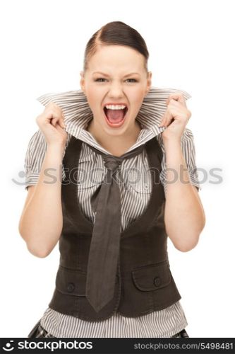 bright picture of screaming teenage girl over white&#xA;