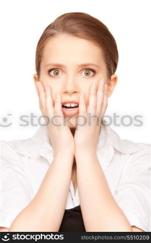 bright picture of surprised teenage girl face