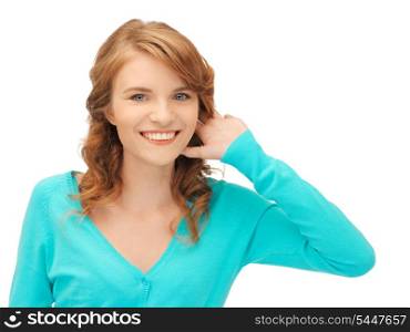 bright picture of teenage girl listening gossip