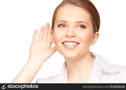 bright picture of teenage girl listening gossip&#xA;