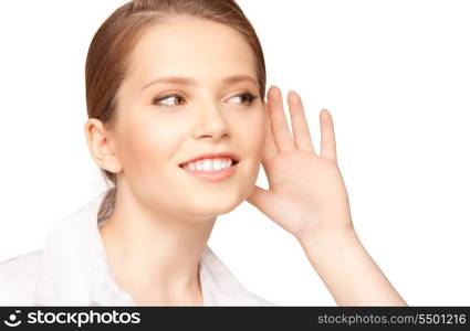 bright picture of teenage girl listening gossip&#xA;