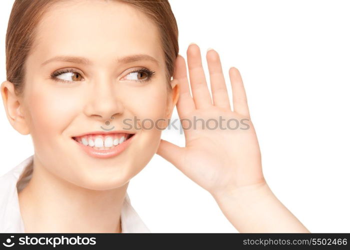 bright picture of teenage girl listening gossip&#xA;