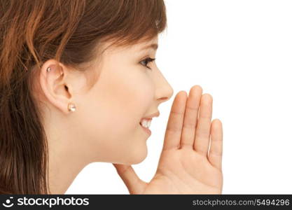 bright picture of teenage girl whispering gossip