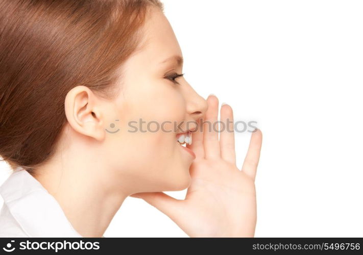 bright picture of teenage girl whispering gossip&#xA;