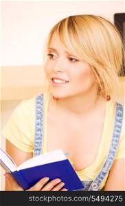 bright picture of teenage girl with book
