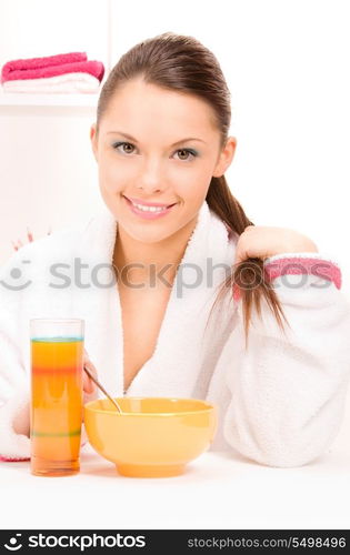 bright picture of woman eating her breakfast