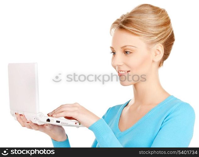 bright picture of woman with laptop computer