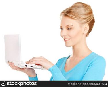 bright picture of woman with laptop computer