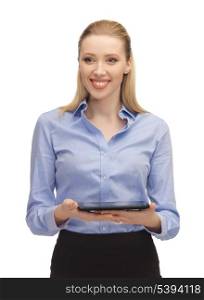 bright picture of woman with tablet pc