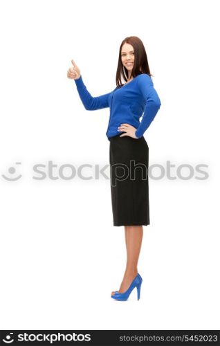 bright picture of young woman with thumbs up