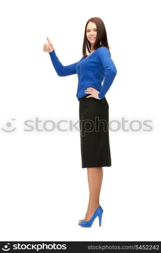 bright picture of young woman with thumbs up