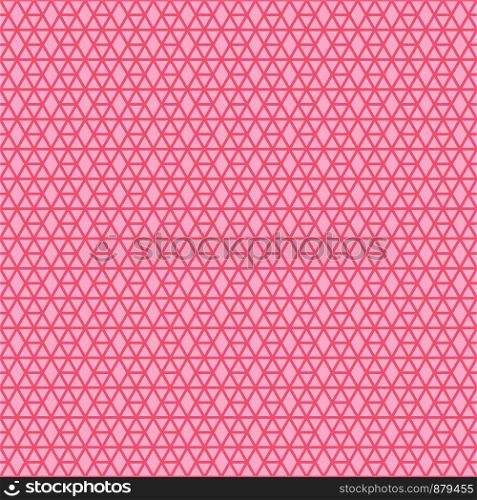 Bright pink linear geometric pattern with hexagon and rhombus forms, vector illustration. Pink linear geometric pattern