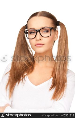 bright portrait of a young attractive businesswoman