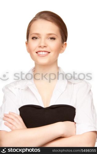 bright portrait of a young attractive businesswoman&#xA;