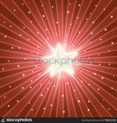 bright shining star in a colourful starburst