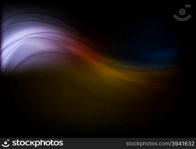 Bright smooth waves on black background
