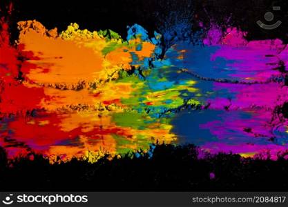 bright smudged mixed colorful holi color
