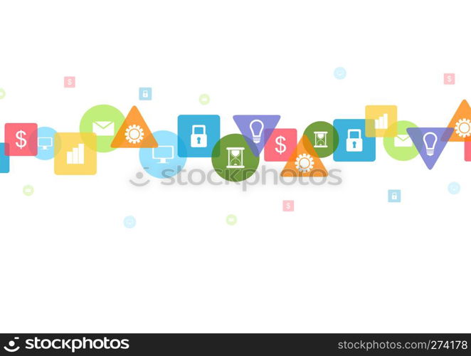 Bright social communication icons tech background