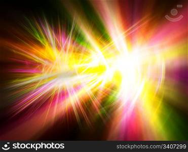 Bright spectrum flash. Digital generated this image