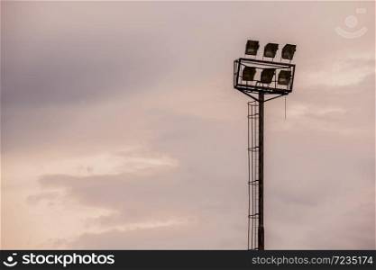 Bright sports stadium lights on a cloudy evening in Johannesburg South Africa
