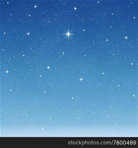 bright star. a single bright wishing star stands out from all the rest