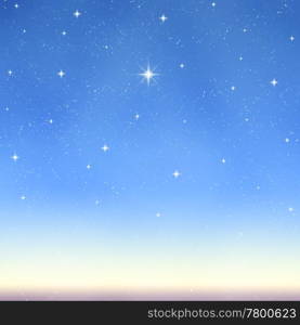 bright star. a single bright wishing star stands out from all the rest