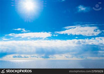 bright sun and blue sea