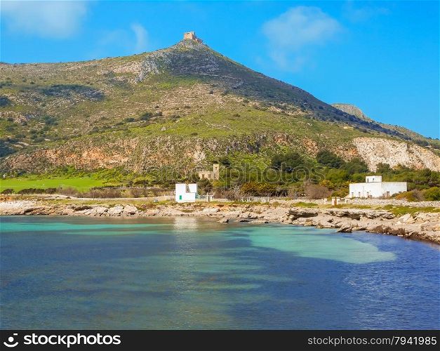 Bright sunny day on the Sicilian island of Favignana