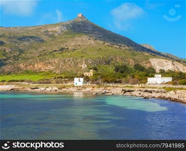 Bright sunny day on the Sicilian island of Favignana