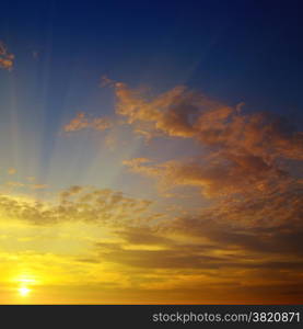 bright sunrise and beautiful sky