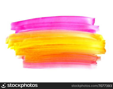 Bright watercolor paint shape on white background, hand draw