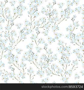 Bright watercolor pattern with forget-me flowers. Illustration. Bright watercolor pattern with forget-me flowers. 