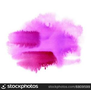 Bright watercolor shape on white background
