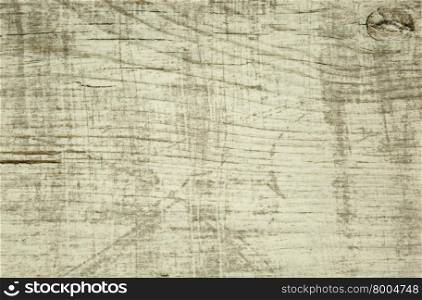 Bright wooden top in vintage style with numerous stains, scratches, cracks and grain. Interesting background and texture