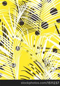 bright yellow palm seamless pattern