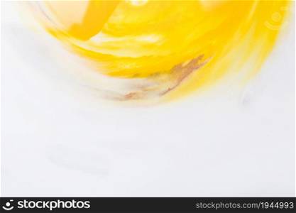 bright yellow watercolor forming semi circle white paper. High resolution photo. bright yellow watercolor forming semi circle white paper. High quality photo