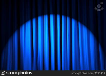 Brightly lit curtains in theatre concept