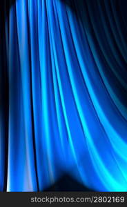 Brightly lit curtains in theatre concept