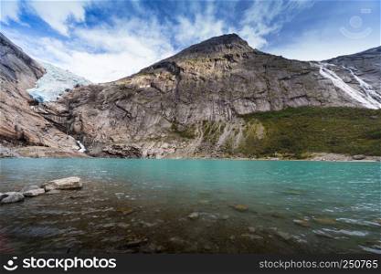 Briksdal glacier, lake, Olden, Norway