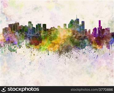 Brisbane skyline in watercolor background