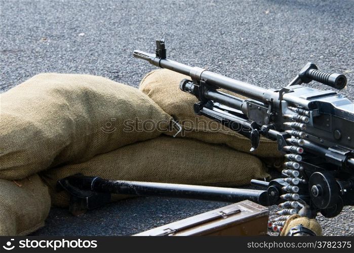 British Army machine gun emplacement