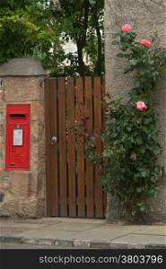 British Cottage with a post box, Scotland, United Kingdom