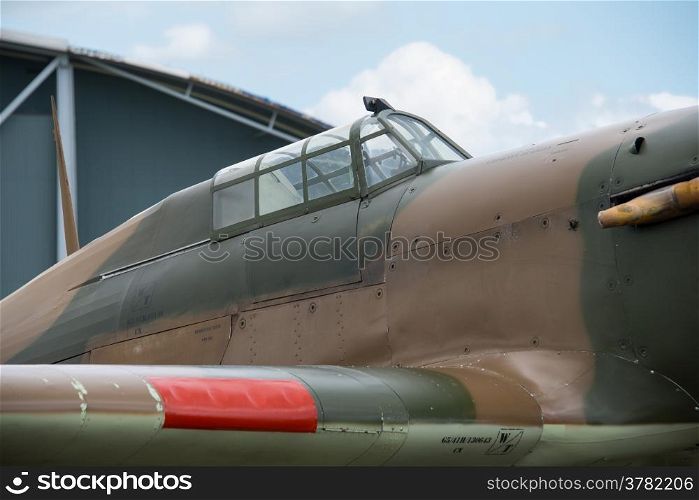 British fighter from WW2. Hawker Hurricane cockpit