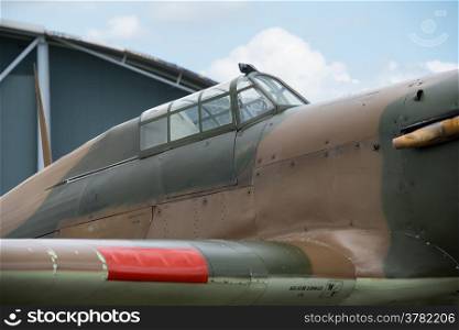 British fighter from WW2. Hawker Hurricane cockpit