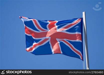 British flag on a background blue sky