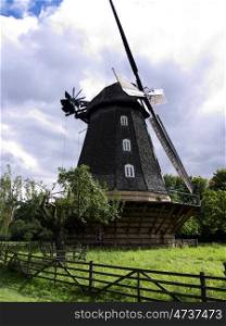 Britzer_Muehle. Dutch mill in Berlin, Britz, Germany